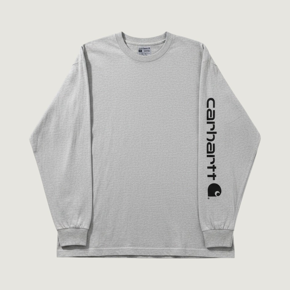Carhartt Mens XL Loose Fit Long Sleeve Graphic T-Shirt Gray Relaxed Fit Casual